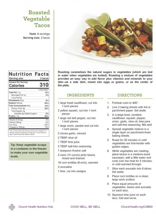 Week 1 recipes_Veggie Tacos